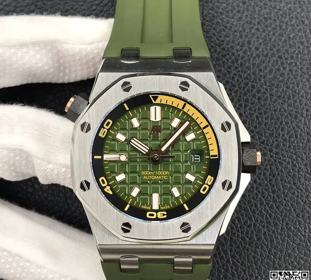 Audemars Piguet Royal Oak Offshore 15720ST.OO.A052CA.01 BF Factory 1:1 Best Edition Replica Watch Green Strap
